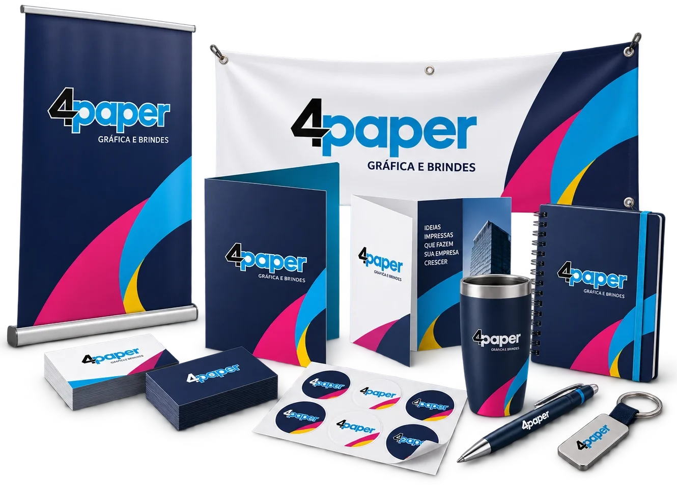 Banners, impressos, adesivos e brindes personalizados da 4Paper para empresas em Santarém